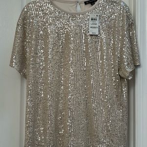 Sequined short sleeve elegant top